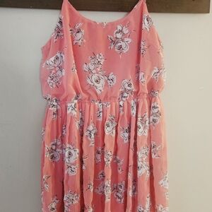 Elle Coral Pink Floral Sleeveless Sundress